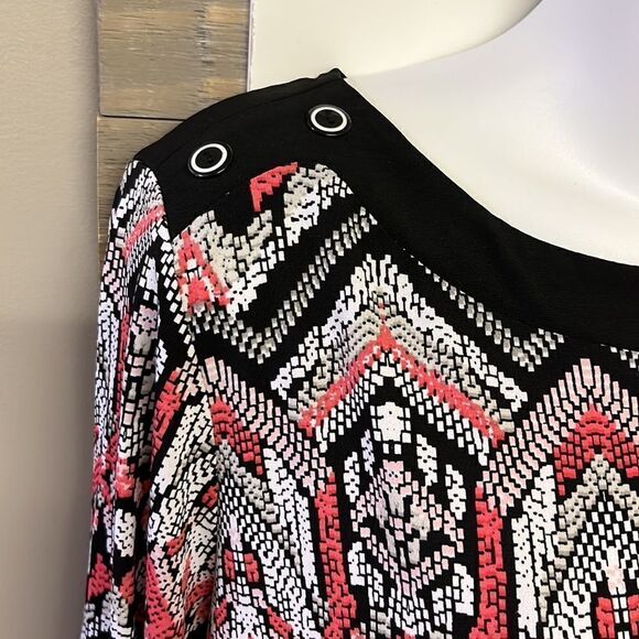 Alfred Dunner Women’s Abstract BoatNeck 3/4 Sleeves Pullover Shirt- LP - Picture 5 of 13